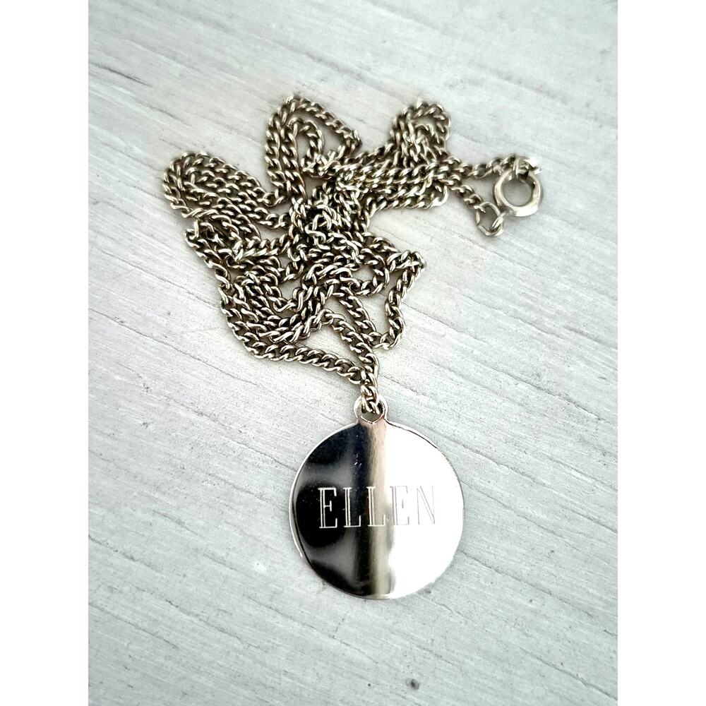 Silver-tone Ellen Etched Chain Necklace